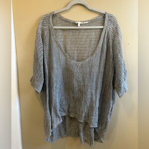 Eileen Fisher Oversized Sheer Natural Crochet Top Small layer sweater coastal